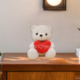 Heart Bear Stuffed Animal Valentines Day Gifts for Kids Lover Boys Girls white