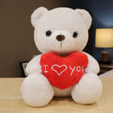 Heart Bear Stuffed Animal Valentines Day Gifts for Kids Lover Boys Girls white