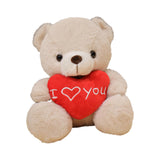 Heart Bear Stuffed Animal Valentines Day Gifts for Kids Lover Boys Girls beige