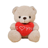 Heart Bear Stuffed Animal Valentines Day Gifts for Kids Lover Boys Girls beige