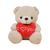 Heart Bear Stuffed Animal Valentines Day Gifts for Kids Lover Boys Girls beige