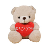 Heart Bear Stuffed Animal Valentines Day Gifts for Kids Lover Boys Girls beige