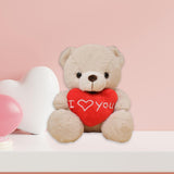 Heart Bear Stuffed Animal Valentines Day Gifts for Kids Lover Boys Girls beige