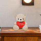 Heart Bear Stuffed Animal Valentines Day Gifts for Kids Lover Boys Girls beige
