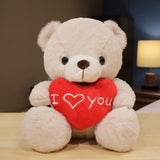 Heart Bear Stuffed Animal Valentines Day Gifts for Kids Lover Boys Girls beige