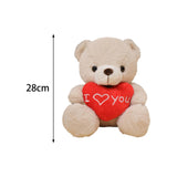 Heart Bear Stuffed Animal Valentines Day Gifts for Kids Lover Boys Girls beige