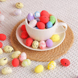 50x Easter Foam Eggseaster Artificial Eggs for Home Home Garden Decor Crafts white egg spots