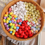50x Easter Foam Eggseaster Artificial Eggs for Home Home Garden Decor Crafts white egg spots
