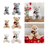 Kids Valentines Day Gifts Home Decor Anniversary Gifts Cute Bear Plush Dolls Gray 25cm