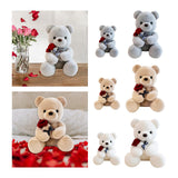 Kids Valentines Day Gifts Home Decor Anniversary Gifts Cute Bear Plush Dolls Gray 25cm