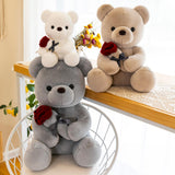 Kids Valentines Day Gifts Home Decor Anniversary Gifts Cute Bear Plush Dolls Gray 25cm
