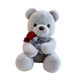 Kids Valentines Day Gifts Home Decor Anniversary Gifts Cute Bear Plush Dolls Gray 25cm