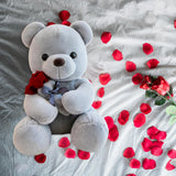 Kids Valentines Day Gifts Home Decor Anniversary Gifts Cute Bear Plush Dolls Gray 25cm