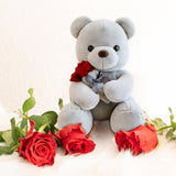 Kids Valentines Day Gifts Home Decor Anniversary Gifts Cute Bear Plush Dolls Gray 25cm