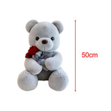 Kids Valentines Day Gifts Home Decor Anniversary Gifts Cute Bear Plush Dolls Gray 50cm