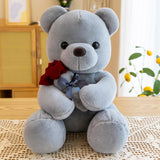 Kids Valentines Day Gifts Home Decor Anniversary Gifts Cute Bear Plush Dolls Gray 50cm