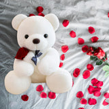 Kids Valentines Day Gifts Home Decor Anniversary Gifts Cute Bear Plush Dolls White 25cm