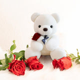 Kids Valentines Day Gifts Home Decor Anniversary Gifts Cute Bear Plush Dolls White 25cm