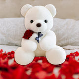 Kids Valentines Day Gifts Home Decor Anniversary Gifts Cute Bear Plush Dolls White 25cm