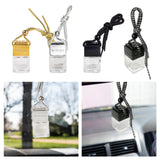 Maxbell 4xEmpty Car Diffuser Empty Pendant Perfume Bottle Auto Perfume Diffuser Bottle Gold