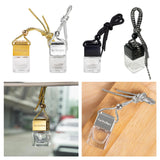 Maxbell 6xEmpty Car Diffuser Empty Pendant Perfume Bottle Auto Perfume Diffuser Bottle Gold