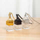 Maxbell 4xEmpty Car Diffuser Empty Pendant Perfume Bottle Auto Perfume Diffuser Bottle Gold