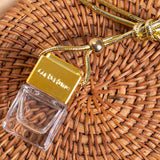 Maxbell 5xEmpty Car Diffuser Empty Pendant Perfume Bottle Auto Perfume Diffuser Bottle Gold