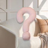 Soft Throw Pillow Lightweight Question Mark Pillow for Office Girls Bedroom Pink