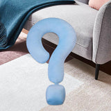 Soft Throw Pillow Lightweight Question Mark Pillow for Office Girls Bedroom Light Blue