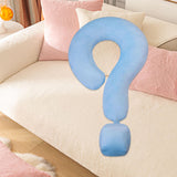 Soft Throw Pillow Lightweight Question Mark Pillow for Office Girls Bedroom Light Blue