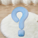 Soft Throw Pillow Lightweight Question Mark Pillow for Office Girls Bedroom Light Blue