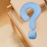 Soft Throw Pillow Lightweight Question Mark Pillow for Office Girls Bedroom Light Blue