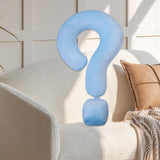 Soft Throw Pillow Lightweight Question Mark Pillow for Office Girls Bedroom Light Blue