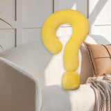 Soft Throw Pillow Lightweight Question Mark Pillow for Office Girls Bedroom Yellow