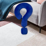 Soft Throw Pillow Lightweight Question Mark Pillow for Office Girls Bedroom Blue