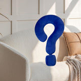 Soft Throw Pillow Lightweight Question Mark Pillow for Office Girls Bedroom Blue