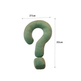 Soft Throw Pillow Lightweight Question Mark Pillow for Office Girls Bedroom Green