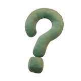 Soft Throw Pillow Lightweight Question Mark Pillow for Office Girls Bedroom Green