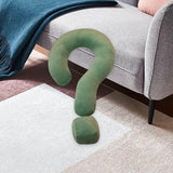 Soft Throw Pillow Lightweight Question Mark Pillow for Office Girls Bedroom Green