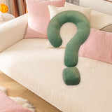 Soft Throw Pillow Lightweight Question Mark Pillow for Office Girls Bedroom Green