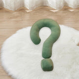 Soft Throw Pillow Lightweight Question Mark Pillow for Office Girls Bedroom Green