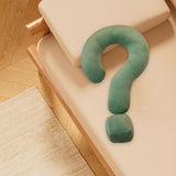 Soft Throw Pillow Lightweight Question Mark Pillow for Office Girls Bedroom Green