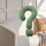 Soft Throw Pillow Lightweight Question Mark Pillow for Office Girls Bedroom Green