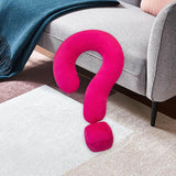 Soft Throw Pillow Lightweight Question Mark Pillow for Office Girls Bedroom Rose Red
