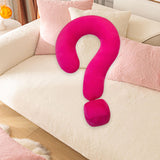 Soft Throw Pillow Lightweight Question Mark Pillow for Office Girls Bedroom Rose Red