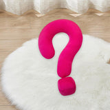 Soft Throw Pillow Lightweight Question Mark Pillow for Office Girls Bedroom Rose Red