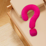 Soft Throw Pillow Lightweight Question Mark Pillow for Office Girls Bedroom Rose Red