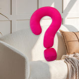 Soft Throw Pillow Lightweight Question Mark Pillow for Office Girls Bedroom Rose Red