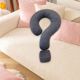 Soft Throw Pillow Lightweight Question Mark Pillow for Office Girls Bedroom Gray