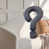 Soft Throw Pillow Lightweight Question Mark Pillow for Office Girls Bedroom Gray